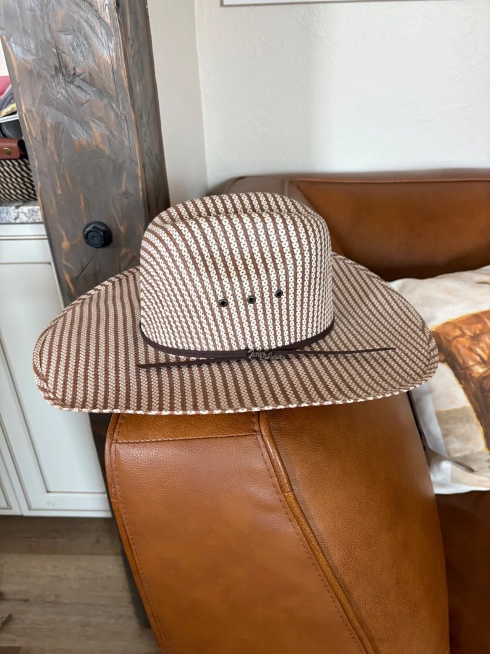Tony Lama 25X Premium Striped Straw Cowboy Hat • Size 6 7/8  • NWOT
